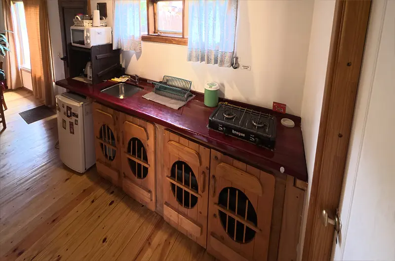 Cocina en Cabaña El Puesto Sur